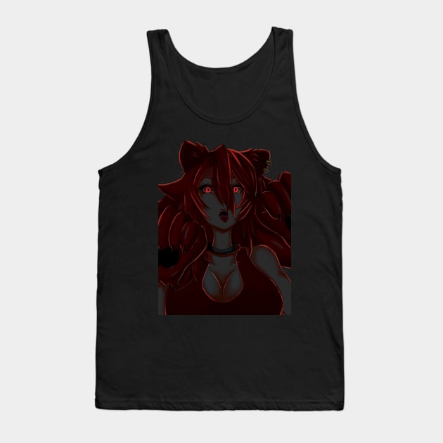 Catgirl Rawr! Yandere Edition Ominous Red Tank Top by Warspanker